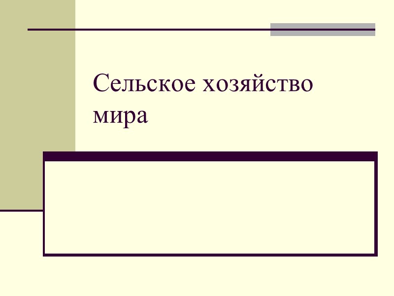 Сельское хозяйство мира